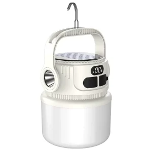 Solar Camping Lamp for Night-Market Stalls with Dual-Light-Source Design, Digital Display, and Large-Capacity Battery