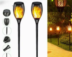 Solar Flame Light for Garden & Road Landscape 1/2/6/8 Packs LED Pathway Lights Flicker Effect IP55 Rated 10-12 Hours Runtime