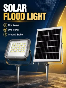 Solar Flood Light Outdoor 100W 200W 300W Remote Control LED Floodlight IP66 Aluminum Garden Waterproof for Home Yard Farm