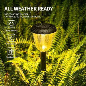 Solar Garden Light IP65 Waterproof 3000K Warm & RGB Color Changing Lawn Lamp 2 LED Outdoor Landscape Lighting for Yard Pathway
