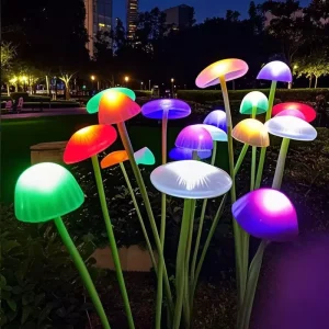 Solar Garden Lights LED Jellyfish Light Patio Outdoor Waterproof Mushroom Landscape Pathway Lighting Lawn Ground Pathway