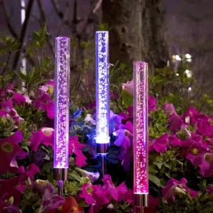 Solar Garden Lights Outdoor RGB Color-Changing LED Lawn Lights IP65 Waterproof Landscape Pathway Stake Lights for Yard Decor