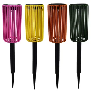 Solar Garden Lights Outdoor Rattan Solar Powered Lights for Yard Pathway Patio Swaying Lawn Decor