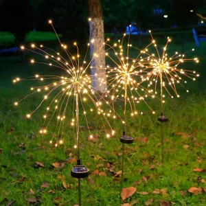 Solar Garden Lights Outdoor Waterproof Firework Lights Decorative Garden Décor Outside For Pathway Party Christmas