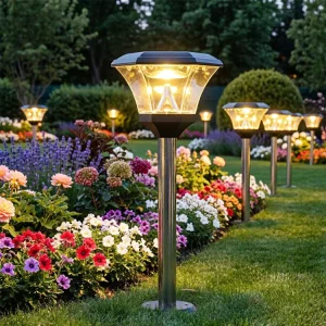 Solar Garden Lights Outdoor Waterproof Path Lights Outdoor Walkway Lights for Garden Hotel Theme Park Residential Road