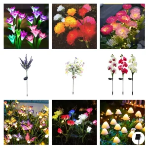 Solar Garden Rose Lights Outdoor Light with Enlarged Solar Panel for Yard and Garden