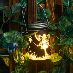 Solar Glass Mason Jar Fairy Lights Outdoor Waterproof, Hanging LED Warm White for Patio Porch Tree Garden Wedding Party Gift