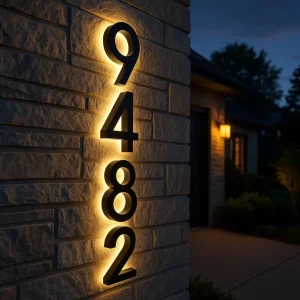 Solar House Number Personalized House Number Light Up Address Sign Metal House Number Custom Address Illuminated Numbers