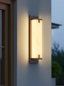 Solar IP54 Waterproof Aluminum Modern Rectangular Wall Light for Courtyard Garden Villa & Exterior Wall