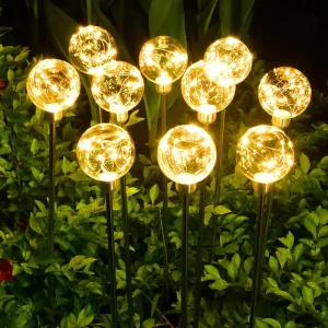 Solar LED Copper Ball Reed Plug Lamp IP65 Outdoor Landscape Decoration Light for Garden Courtyard Park Lawn