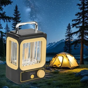 Solar LED Courtyard Camping Lantern with ABS Housing, Stepless Dimming, and USB Charging