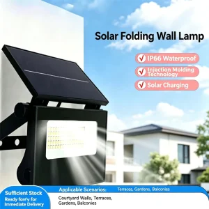 Solar LED Floodlight IP65 Waterproof Adjustable Color Temp Foldable Remote Control Garden Light