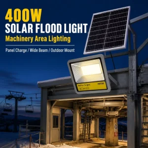 Solar LED Floodlight with Separated Solar Panel IP67 Waterproof Wall Mount Outdoor Garden Lamp