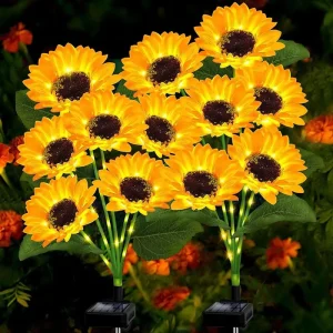 Solar LED Flower Light for Outdoor Garden Pathway Lawn