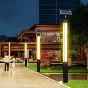 Solar LED Landscape Pillar Lights Waterproof Outdoor Garden Pathway Lamps for Yard Villa Decorative Lighting