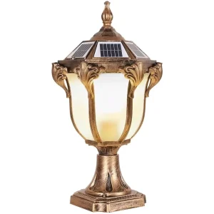 Solar LED Pillar Lights IP65 Waterproof Outdoor Use for Villa Entrances and European-Style Courtyard Gates