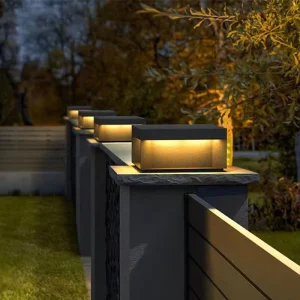 Solar LED Post Light Outdoor Waterproof Stainless Steel Gate Fence Garden Light