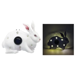 Solar LED Rabbit Light Outdoor Waterproof Resin Fairy Garden Decor Light for Patio Yard Lawn Pathway Decoration