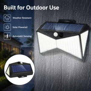 Solar LED Sensor Garden Light Outdoor Waterproof Wall Lamp 1200mAh Battery Human Detection Motion Lights for Yard Fence Pathways
