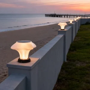 Solar LED Stainless Steel Pillar Light for Garden Outdoor Landscape with Remote Control