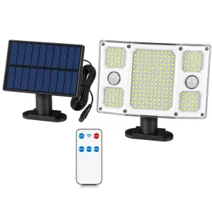 Solar LED Wall Lamp Powered Garden Lights Outdoor Yard Garage Light with Remote Control Security Flood Waterproof