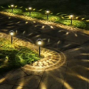 Solar Lawn Light Courtyard Porch Garage Home Outdoor Garden Small Battery Included Shadow Projection Geometric Abstract Art IP55