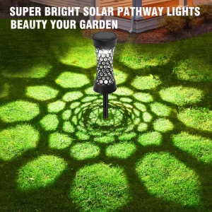 Solar Lawn Stake Light, Hollow Projection LED Lamp for Outdoor Garden Yard Landscape Lighting