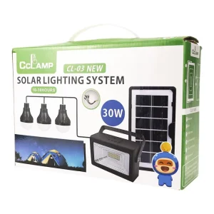 Solar Lighting System 6000mAh Battery Phone Charger IP65 Indoor Outdoor Emergency Use Office Road Garden Landscape 3 Bulbs 6000K