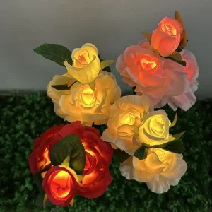 Solar Luo Shen Rose IP65 Waterproof Outdoor LED Garden Light for Office Road Lawn