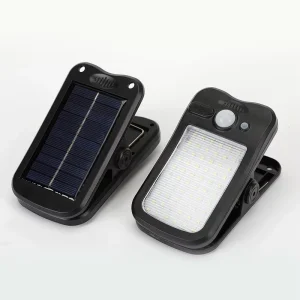 Solar Motion Sensor Security Wall Lights Solar Garden Fence Lights USB Rechargeable Outdoor Clip Light Waterproof 3 Mode 60 Leds