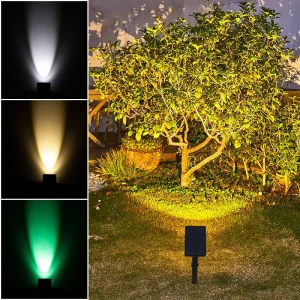Solar Outdoor Garden Lights Ground Lawn Lamp Pathway Yard Landscape RGB LED Solar Spotlight Outdoor