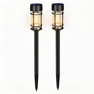 Solar Outdoor Tungsten Filament Waterproof Ground Plug Lawn Courtyard Lamp Landscape Lighting Garden Villa Rural Decor
