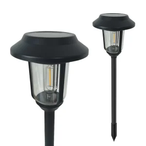 Solar Pathway Lights Outdoor Vintage Filament LED Solar Garden Lights Landscape Stake Lights for Yard Walkway Lawn Patio Decor