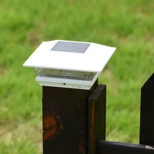 Solar Post Cap Lights Waterproof IP44 360 Beam Angle 8 Hours Charging Fits 4×4 Nominal Outdoor LED Solar Fence Garden Lighting