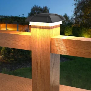 Solar Post Cap Lights Wooden Stake Outdoor Garden Lights for Fence Pillar Driveway Waterproof IP65 LED Decoration