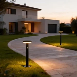 Solar Powered Bollard Light with Stainless Steel for Garden Pathway Decor Solar Bollard Pathway Light