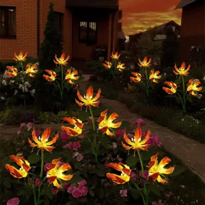 Solar-Powered Flame Lamp European Style IP65 Rated LED Outdoor Garden Landscape Light Ground-Inserting Lawn Lamp