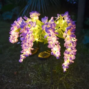 Solar-Powered IP65 Vine Flower Garden Light Outdoor Road Ground-Mounted Decorative Landscape Lamp