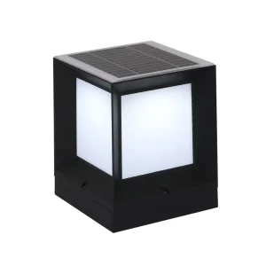 Solar Powered LED Garden Pillar Light Outdoor Lantern Pier Mount Fence Post Decorative Gate Lamp Plastic Body IP44 Rated
