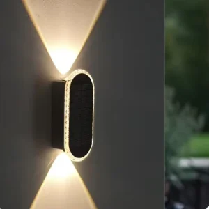 Solar Powered LED Outdoor Fence Wall Lights IP65 Waterproof Energy Efficient Adjustable Color Temperature Motion Sensor Garden
