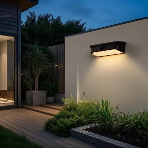 Solar-Powered Outdoor Wall Light with Motion Sensor Waterproof LED Wall Lamp for Patio Garden and Balcony