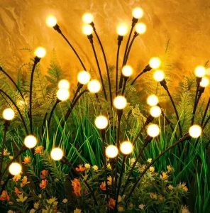 Solar Powered Swaying Firefly Lights Outdoor Waterproof IP65 Solar Garden Lights for Pathway Decoration Landscape