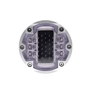 Solar Powered Underground Road Stud Light Yellow Flashing Indicator Light Cast Aluminum Smart Zebra Crossing Pedestrian Warning