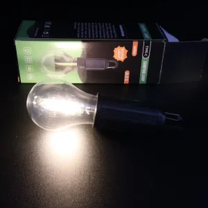 Solar-Rechargeable LED Camping Bulb, Type-C Hanging Tent Lamp, Warm Light
