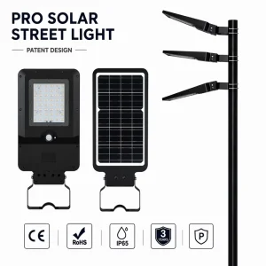 Solar Street Light 20W 3000LM 3CCT LED Suburban Luminaire PIR Sensor Solar Powered IP65