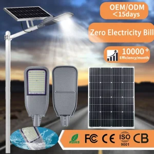 Solar Street Light 6m 8m Aluminum Alloy IP67 Waterproof LED 6000K Daylight App/Remote Control Commercial High Quality Light