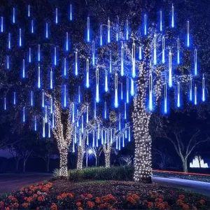 Solar String LED Lights Meteor Shower Rain Falling Fairy for Christmas Holiday Party IP65 Home & Outdoor Decoration