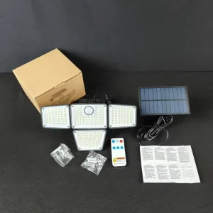 Solar Three Head Wall Light with Remote Control 238LED Outdoor Motion Sensor Security Lamp