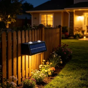 Solar Wall Lamp 2 LEDs (Single Color/RGB Optional) 0.9W 5V Solar Panel 18650 1.2Ah 8-12H Garden/Fence