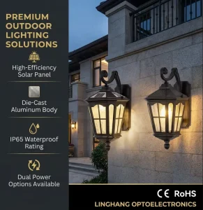 Solar Wall Light IP65 Waterproof Vintage Lantern Sconce with Dusk to Dawn Sensor Die cast Aluminum Exterior Lamp Garden Porch